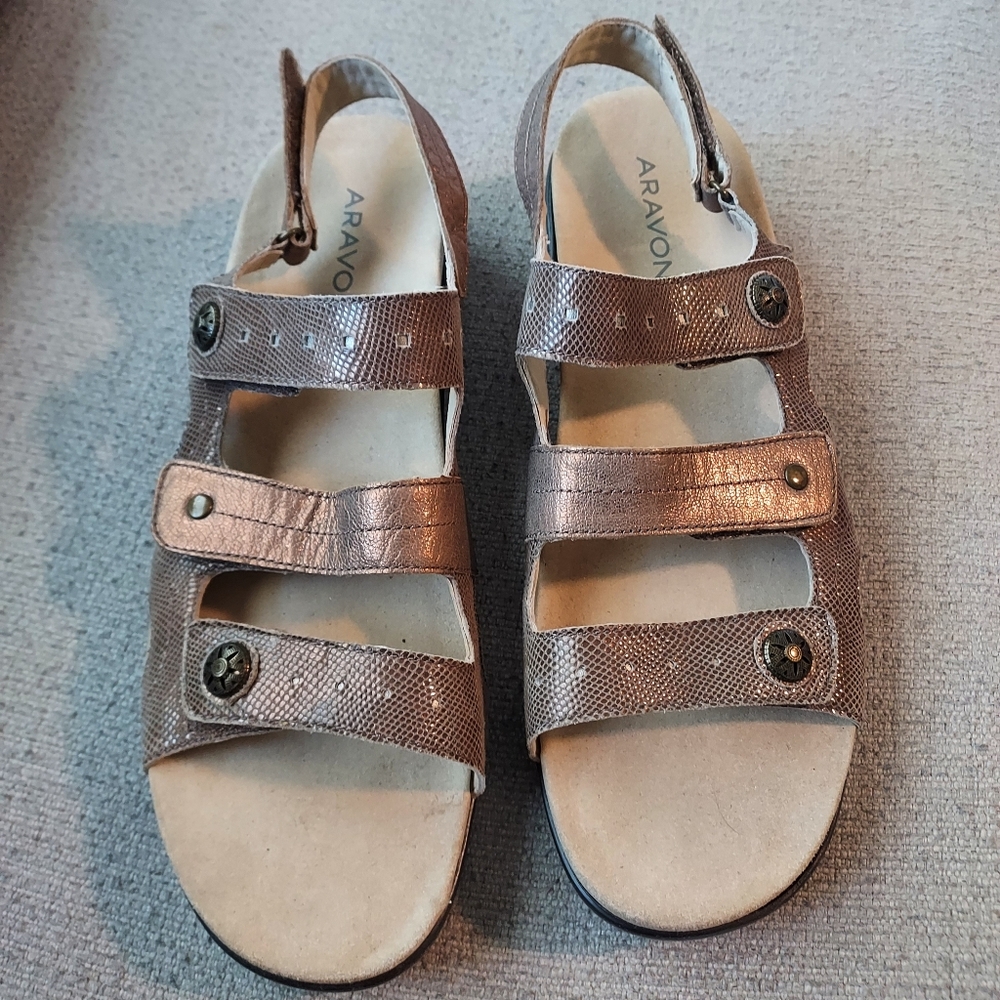 Aravon Women's Comfort Leather Sandals Sz-12